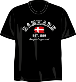 Super lækker T-shirt med Danmarks Tryk i 3 farver