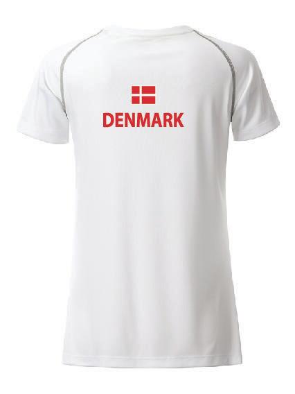 T-shirt med DK print, hvid - James & Nicholson