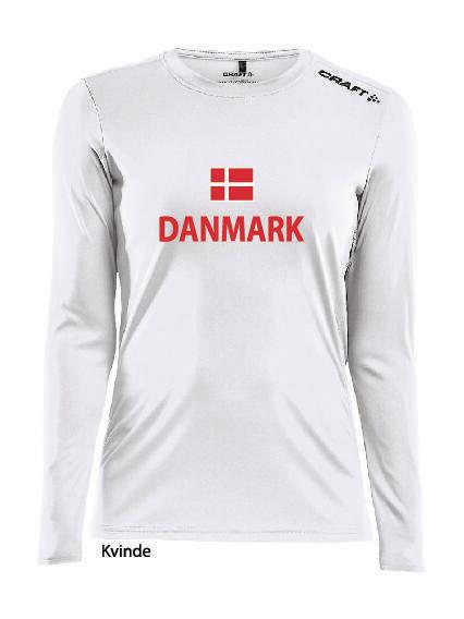 T-shirt Lange ærmer. Craft Rush med DK print, Hvid