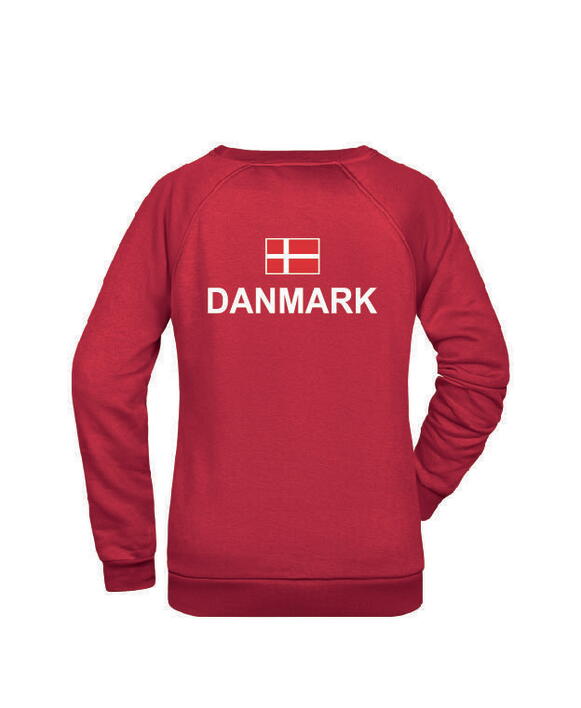 Sweatshirt med Danmarks logo rød